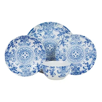 Service de table en céramique de grande valeur-style bleu classique